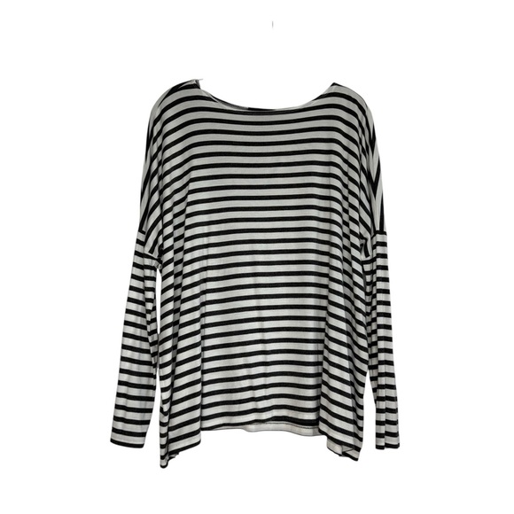 Hatch Grey and White Striped Long Sleeve Maternity Top Size Small - Picture 2 of 6